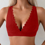 Women's Swim Top with Curved Neckline