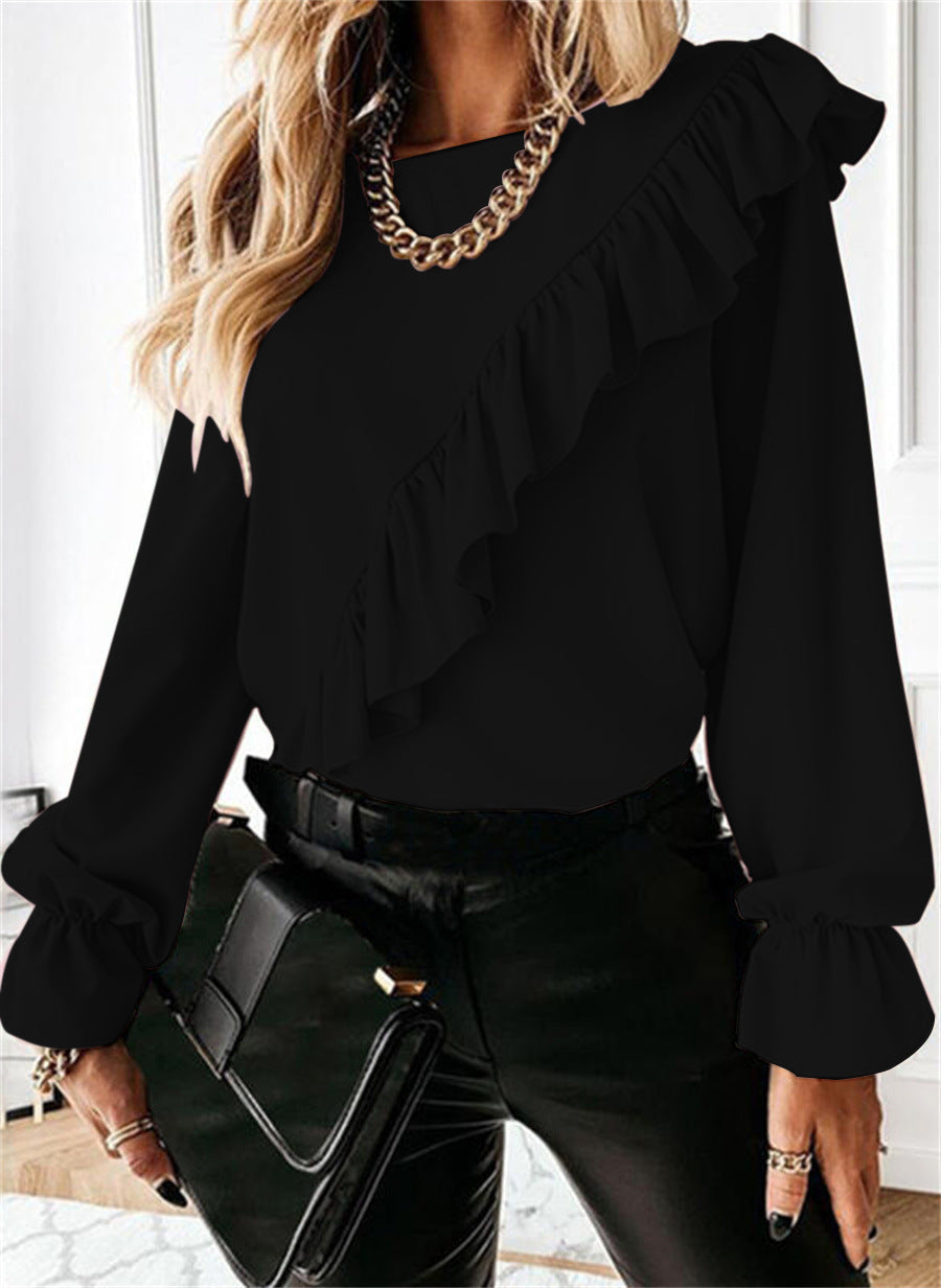 Women's Blouse with Voluminous Ruffles