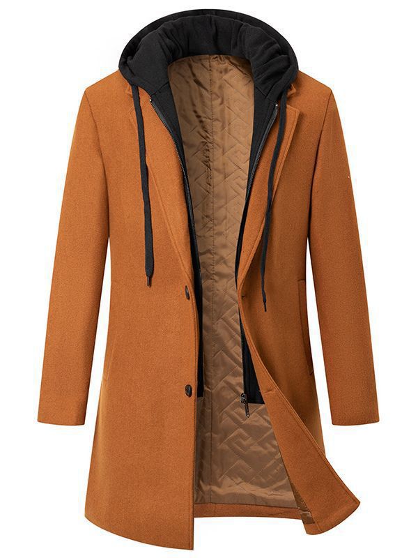 Women's Elegant Coat with Detachable Hood and Fleece Lining
