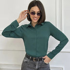 Elegant Women's Shirt Blouse with Luxurious Sheen