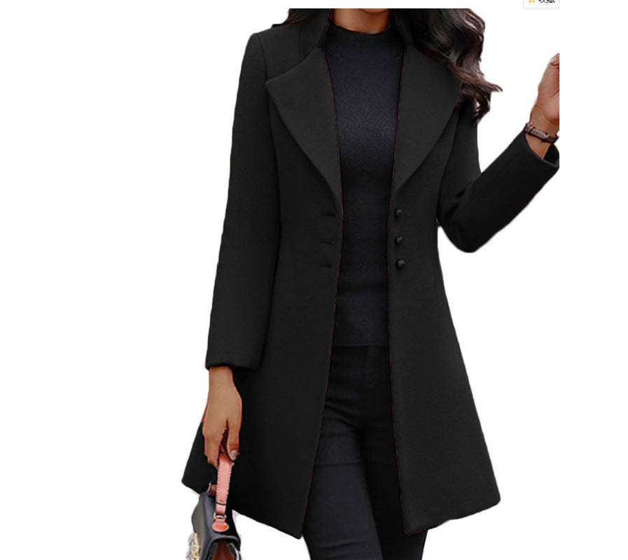 Women's Elegant Wool Coat with Structured Cut