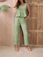 Elegant Jumpsuit with Modern Ruching and Casual Cut