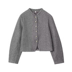 Women's Elegant Cardigan with Textured Fabric and Shiny Buttons