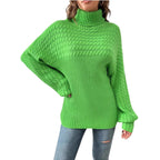 Women's Cozy Turtleneck Sweater with Textured Design