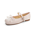 Women's Ballet Flats with Elegant Strap Design and Decorative Bow Accent
