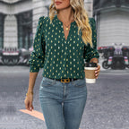 Women's Blouse with Eye-Catching Diamond Pattern