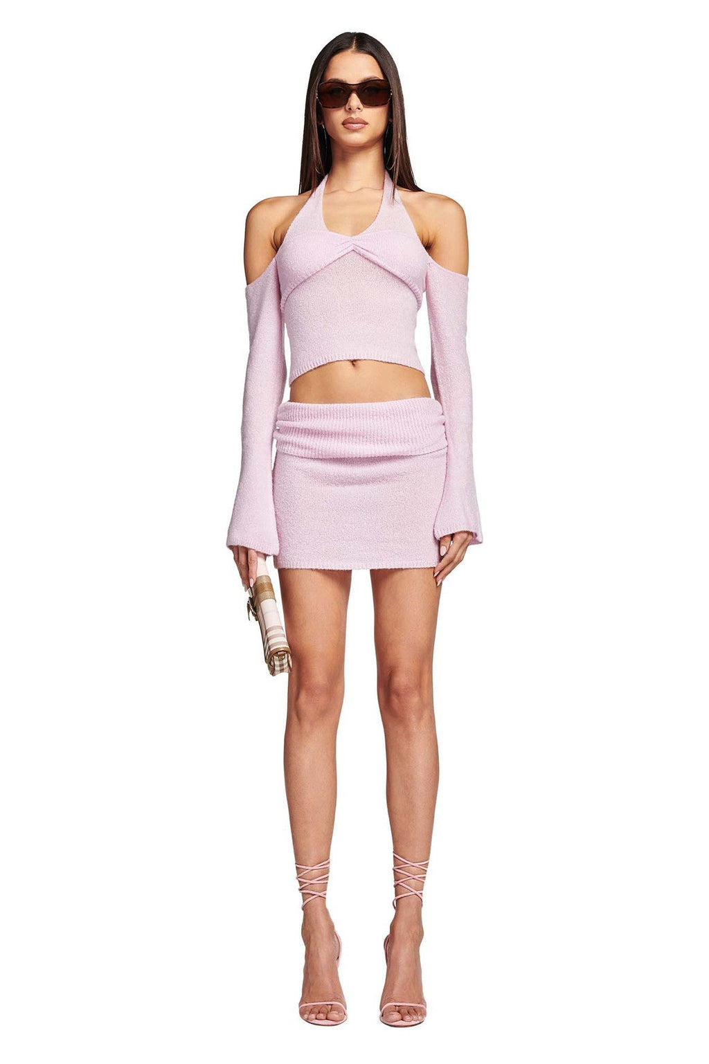 Crochet Crop Top and Mini Skirt Set