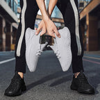 Women's Breathable Elastic Sneakers with Innovative Lacing