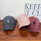 Men's Distressed Denim Adjustable Baseball Cap