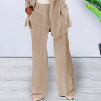 Women's Elegant and Loose Blazer Set with Wide Pants