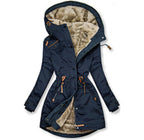 Women's Lined Winter Parka with Practical Pockets and Adjustable Belt
