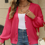 Women's Casual Oversized Cardigan with Button Details