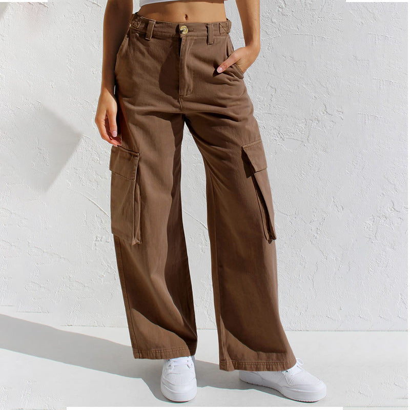 Women's Wide-Leg Cargo Pants with Practical Pockets