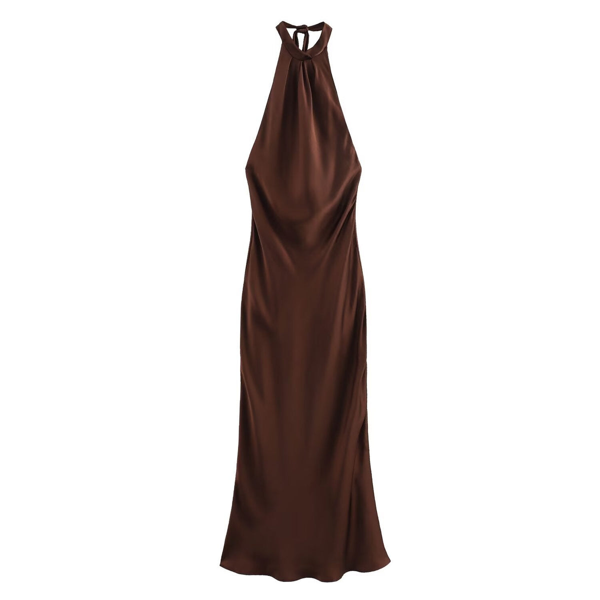 Women's Evening Dress with Halterneck and Flowing Cut