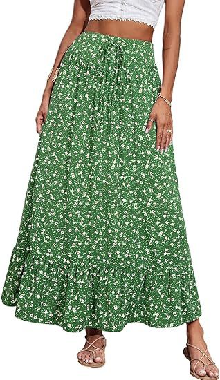 Women's Jumpsuit with Floral Print and Elastic Waist