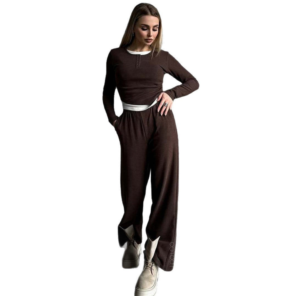 Women's Cozy Leisure Set with Sporty Design