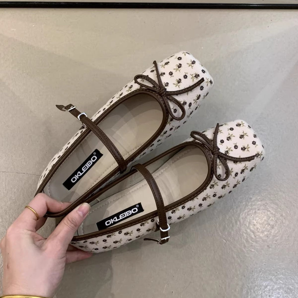 Women's Ballet Flats with Bow Accent and Comfortable Footbed