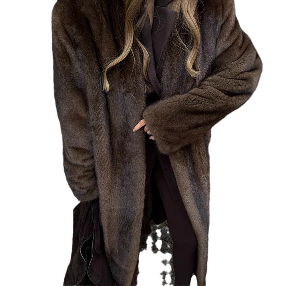 Women's Elegant and Fluffy Long Faux Fur Coat