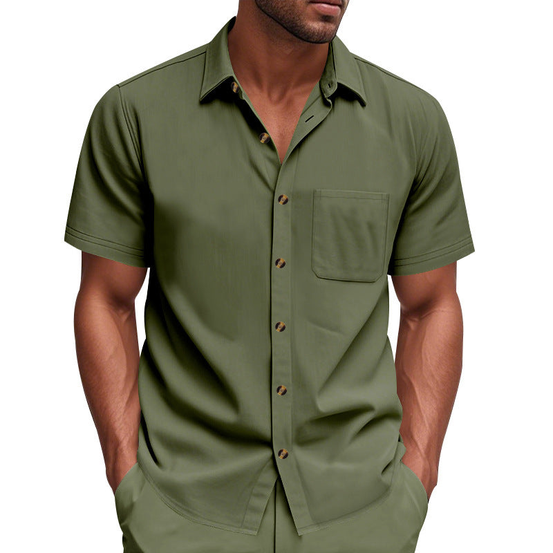 Men's Short-Sleeve Resort Shirt and Drawstring Bermuda Set