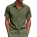 Men's Short-Sleeve Resort Shirt and Drawstring Bermuda Set