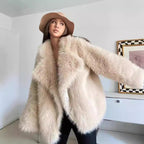 Women's Boucle Faux Fur Jacket