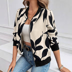 Women's Bomber Jacket with Floral Print