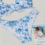 Women's Swim Set with Floral Print and Adjustable Straps