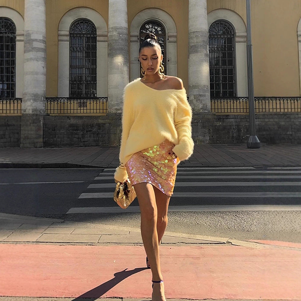 Sparkling Sequin Skirt with Tailored Fit