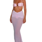 Women's Bandeau Bikini with Flowing Maxi Skirt
