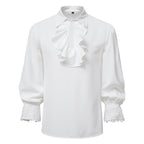 Women's Blouse with Ruffle Details and Lace Trim