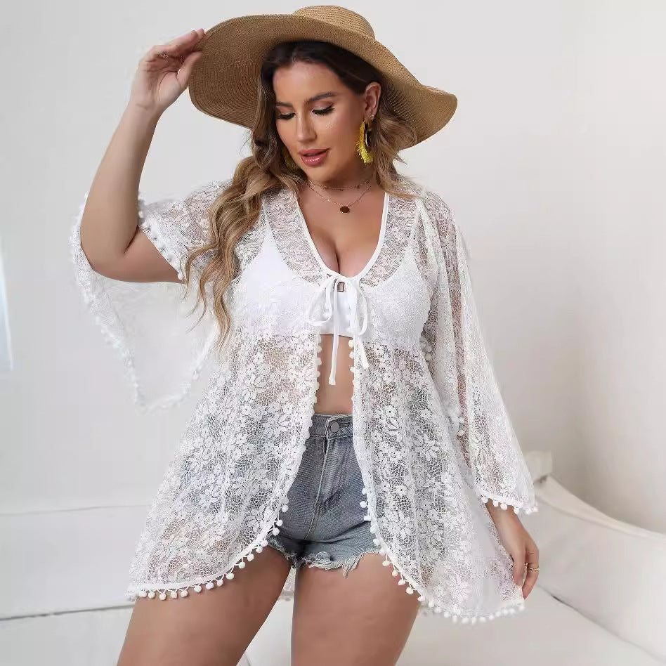 Women's Elegant Lace Beach Cover-Up