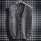Sleeveless Knit Cardigan with Button Details