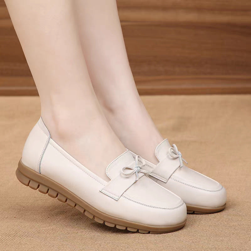 Women's Ballet Flats with Elegant Bow Accents and Non-Slip Sole