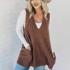Women's Knit Poncho with Side Pockets