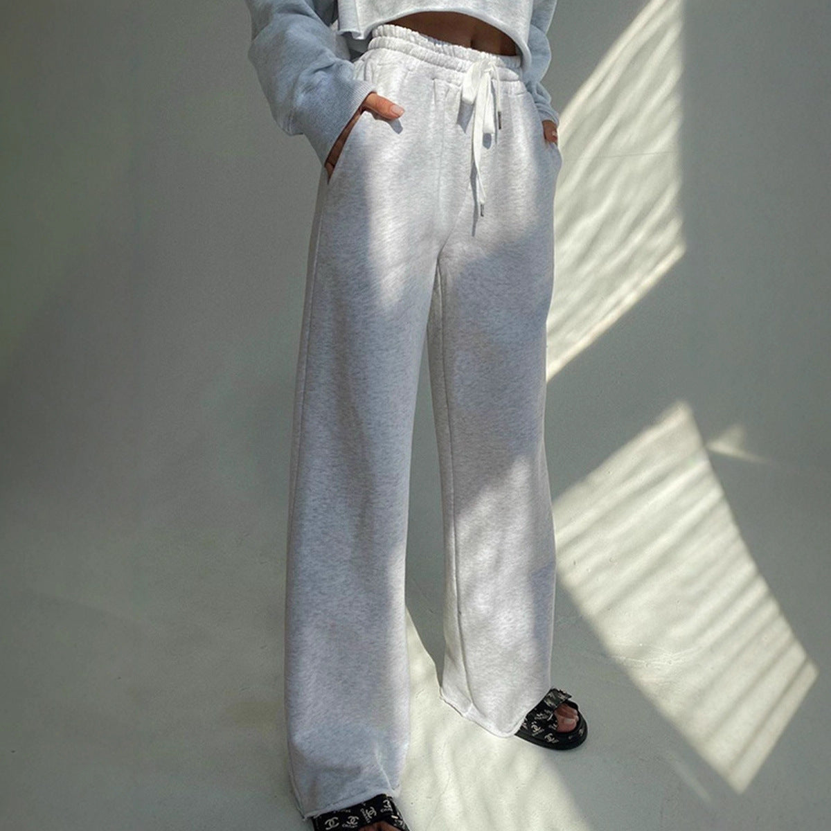 Women's Comfortable Casual Pants with Elastic Waistband and Drawstring