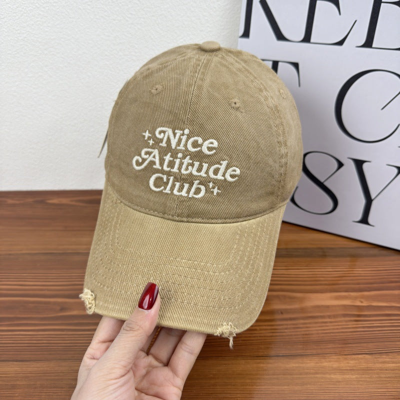 Men's Distressed Cotton Baseball Cap