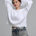 Women's Comfortable Oversized Sweater with Wide Sleeves