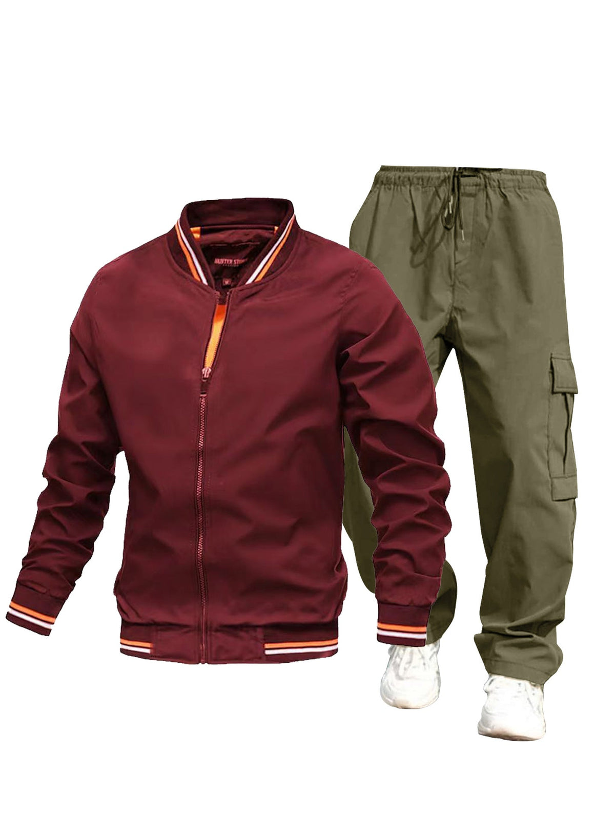 Men's sporty jacket and cargo pants set