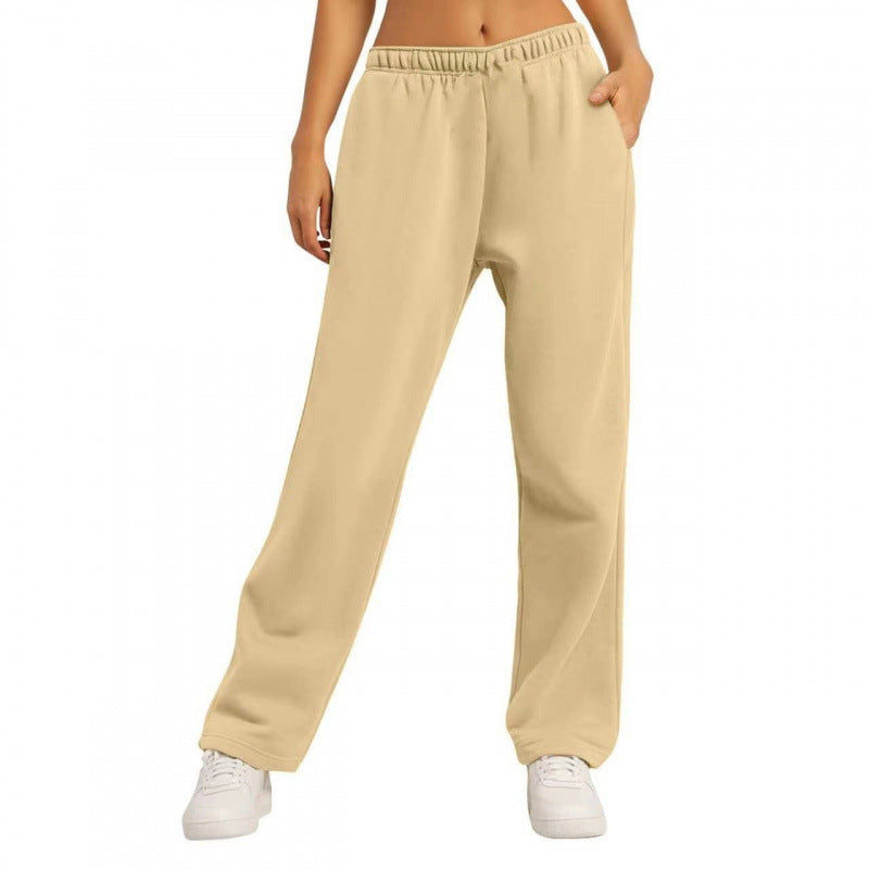 Women's Casual Trousers with Comfortable Fit and Side Pockets