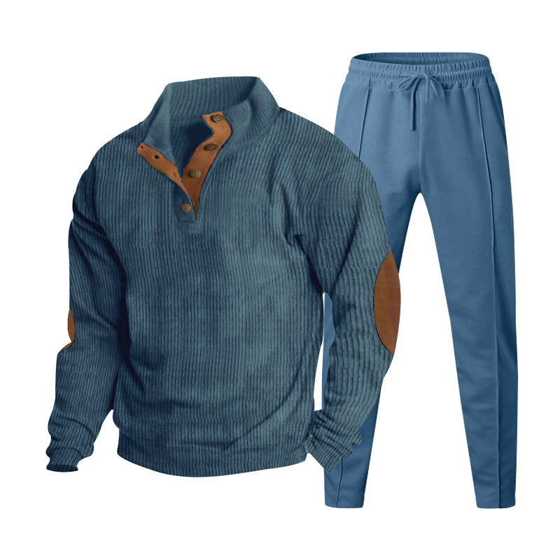 Men's Ribbed Henley Leisure Suit