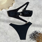Women's Bandeau Bikini with Wrap Detail and Decorative Rings