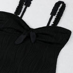 Women's Swimwear with Elegant Wave Pattern and Ruffle Accents
