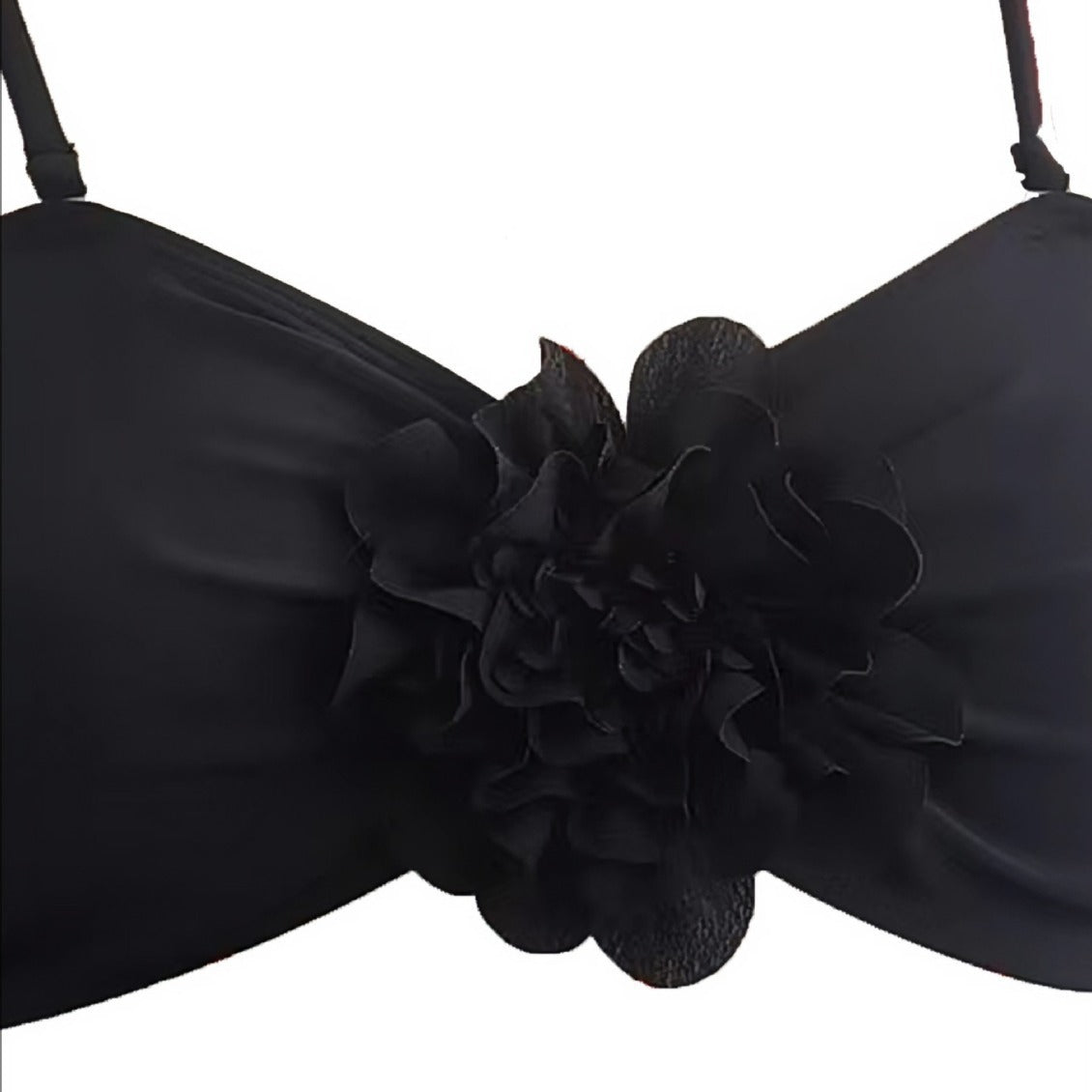 Women's Bandeau Bikini with Flower-Shaped Details