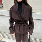Elegant Reversible Suede Blazer Jacket