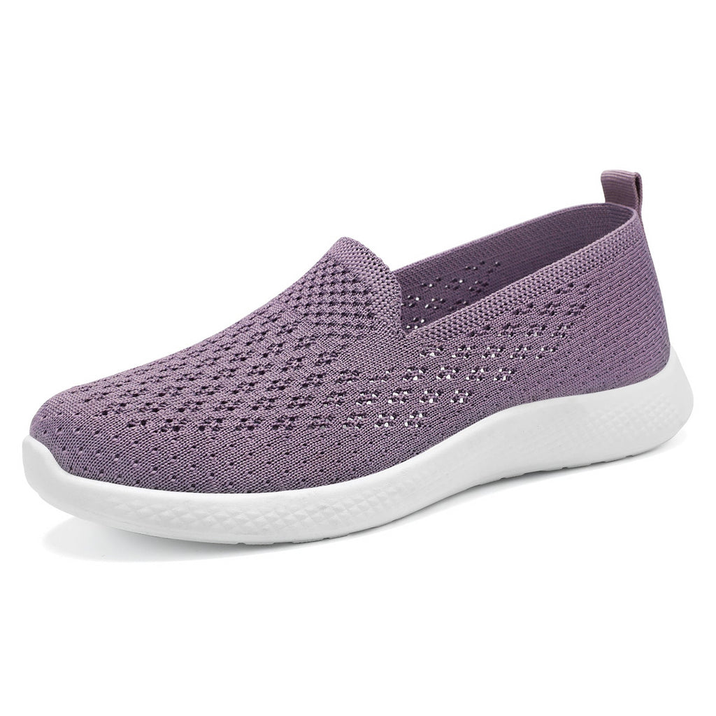Women's Breathable Slip-On Sneakers with Elastic Knit Upper