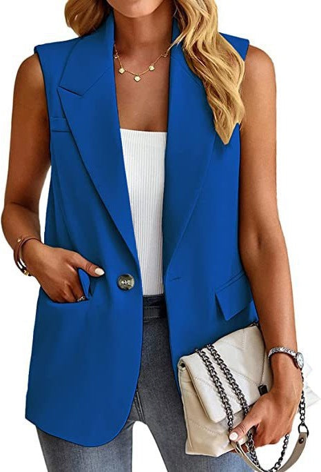Women's Sleeveless Blazer Jacket