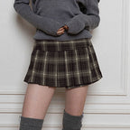 Women's Mini Skirt with Decorative Button Details and Vertical Stripes