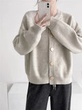 Women's Cozy Knit Cardigan with Button Detail
