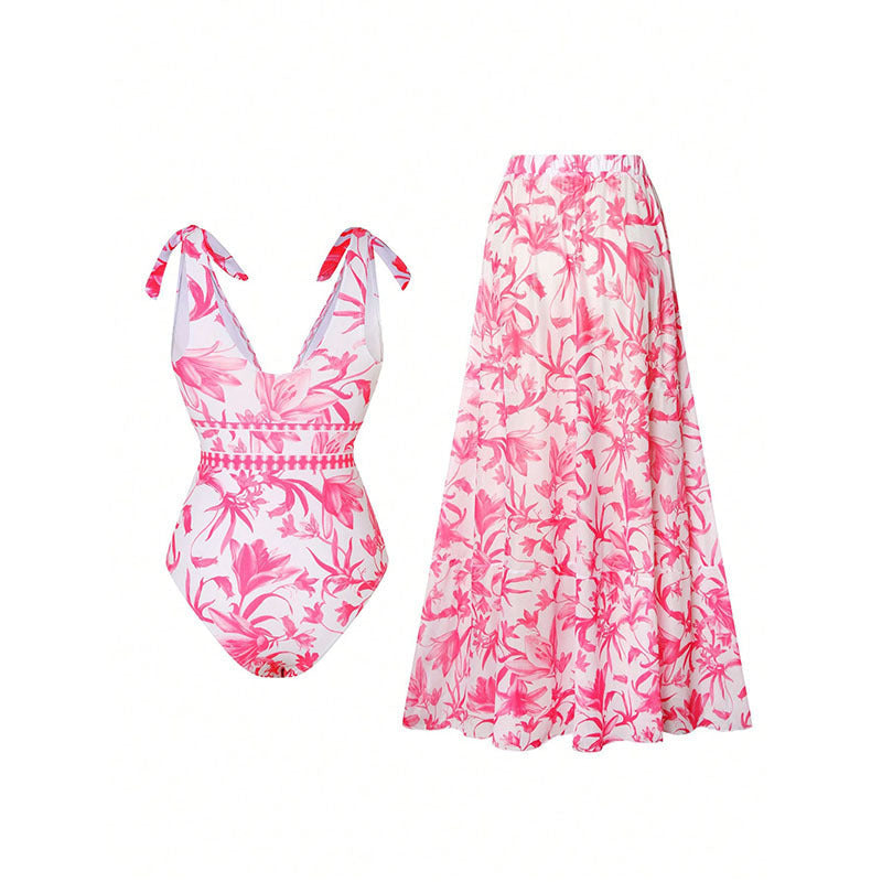 Women's Swimwear with Elegant Maxi Skirt