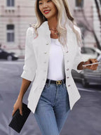 Women's Blazer with Stylish Snap Buttons